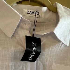 Zara Women's Cream Button Down Shirt